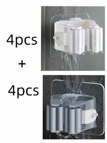 1/2/4/6/8pcs, Mop Holder, Mop Hook, Mop Clip, Wall Mounted Mop And Broom Storage Clip, Mop Hanging Rack, Multifunctional Tools Storage Clip For Bathroom Kitchen Garden, Cleaning Accessories, Household Gadgets No-Drill