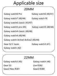 全球畅销新品兼容三星 Galaxy Watch 7 FE 6 5 4 表带，40mm、44mm/Watch 5 Pro 45、44mm/Watch6 43mm/Watch 4 Classic 46mm 经典款，20mm 22mm 户外运动舒适柔软经典皮革黑色表带适合女士男士表带表带 - 黑色 - 查看 10