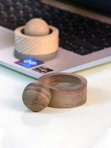 1pc Elegant Wooden Aroma Diffuser, Rotating Design, Natural Fragrance Carrier, Black Walnut And Beech Creative Essential Oil Diffuser, Car Aroma Ball, Multi-Purpose And Multi-Scenario, Suitable For Car And Bedroom Office Desks, Non-Flammable, Perfect Gift Choice, Enhance Air Quality, Home Fragrance - Multicolor - View 5