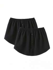 2 Pieces/1 Piece Unisex Solid-Color Sweatshirt With Mock Shirt Innerwear, Layered And Adjustable Waist Ties, Suitable For Pairing With Sweaters Or Denim Styles. Cool And Stylish Campus Fashion, Available In Various Sizes - Multicolor - View 6