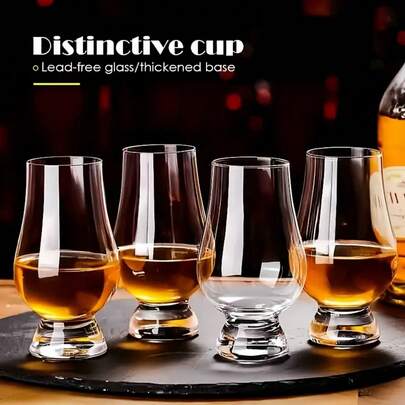 Premium Whiskey Cigar Cup,4pcs 200ml/6.8 Oz, Elegant Wine Tasting Vessel, Suitable For Multi Person Parties, Home Bars, Pubs, And Restaurants, Classic And Durable Design, Hand Wash Only, Reusable!