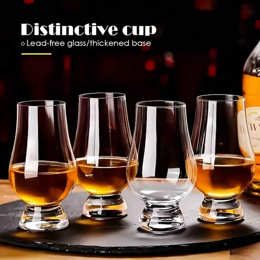 Premium Whiskey Cigar Cup,4pcs 200ml/6.8 Oz, Elegant Wine Tasting Vessel, Suitable For Multi Person Parties, Home Bars, Pubs, And Restaurants, Classic And Durable Design, Hand Wash Only, Reusable! - 透明 - 查看 1