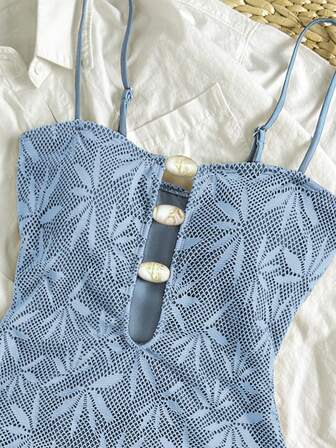 Bikinx Maillot de bain une pièce d'été bohème pour femmes avec encolure ras-du-cou et décolleté en forme de cuillère