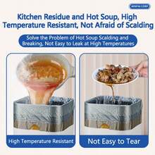 50/100个装抽绳垃圾袋，防撕裂，黑灰色一次性垃圾袋，束口垃圾袋，多用途彩色垃圾袋，适用于家庭、浴室、办公室、清洁用品 - 彩色 - 查看 6