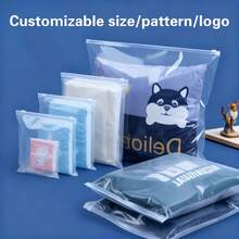 100pcs Transparent Garment Zipper Bags, 12mil Thick Clothes Packaging Bags, Self-Sealing Storage Plastic Bags, Customizable - 100 Pieces / Transparent 12-filament With Holes - View 3