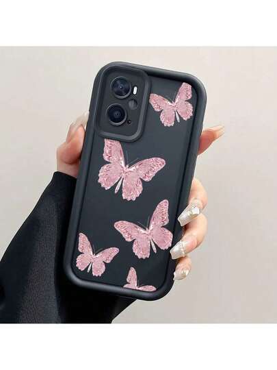 Funda para teléfono compatible con OPPO A76|Carcasa suave de TPU antigolpes, estampado rosa mariposa, regalo ideal para hombres y mujeres, cubierta protectora completa, carátula trasera, Funda Antigolpes,Accesorio Móvil,Carcasa de Cobertura Completa,Funda de teléfono TPU,Patrón de Mariposa,Material TPU Suave,Acabado Impreso con UV,Para Todos los Géneros,Regalo Unisex,Uso Diario
