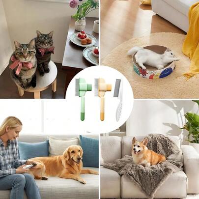 Pcs Flea Comb For Cats Und Dog Comb Set, Can Help Pets Their Fur Is Suitable For Short Haired And Long Haired Dogs And C...