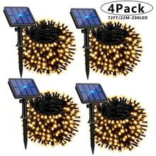 4 Packs Of 72ft 200 LED Warm White String Lights For Halloween, 8 Modes, IP65 Waterproof, Multi-Color/Cool White/Warm White String Lights, Suitable For Indoor And Outdoor Christmas Decorations, With 8 Flashing Light Modes. Christmas Decorations Home Christmas Gifts Christmas Decor