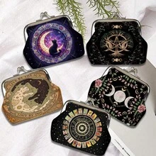 1 chiếc ví đựng tiền xu cổ điển dành cho nữ với bộ sưu tập và không gian lưu trữ chiêm tinh, túi cầm tay phong cách Bohemian, thiết kế hình thiên thể, mặt trời, mèo huyền bí, chòm sao và bướm đêm huyền bí, không gian lưu trữ đa năng cho trang sức, xúc xắc, mỹ phẩm, món quà hoàn hảo để sử dụng hàng ngày và làm quà tặng dự tiệc - Nhiều màu - Xem 6