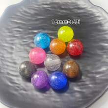 16mm 10pcs Glossy Cat Eye Resin Beads - Galaxy Mermaid Subtle Sparkle Resin Round Beads, Smooth Beads Suitable For DIY Jewelry Making - Unisex Accessories - Multicolor - View 23
