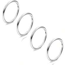 4 piezas Anillos para la nariz elegantes y sexys de 16G - Acero inoxidable hipoalergénico, con acentos de circonita cúbica para uso diario y fiestas - Juego de cuatro piezas - Ver 20