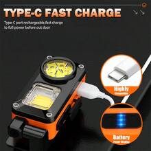 1pc Smart Sensor Dual Light Source Headlamp Type-C Fast Charging Strong Magnetic Headlamp With 7 Lighting Modes And 360° Adjustment Suitable For Outdoor Camping, Fishing, And Repair - Multicolor - View 11