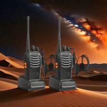 2pcs BF 888S Amateur Radio Handheld Two Way Radio, UHF Portable Walkie Talkies, 3, 7V For Adults, Hiking Biking Camping - màu đen - Xem 2