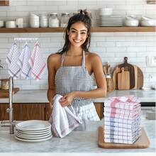 1/2/4/8/12 Stück Geschirrtücher, 4 Farben Küchentücher. Gittermuster Küchentücher. Gestreifte und karierte Küchentücher. Blau kariert, rot kariert, schwarz kariert, für Küche und Esszimmer, Küchenzubehör