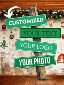 1/3件定制铝制铭牌 - 可个性化定制文字，防锈，非常适合室内/室外装饰、房间装饰、入口、危险警告、十字路口、停车场、街道标志、装饰铭牌，也适用于节日、圣诞节、万圣节、新年、情人节等场合。 - 彩色 - 查看 1