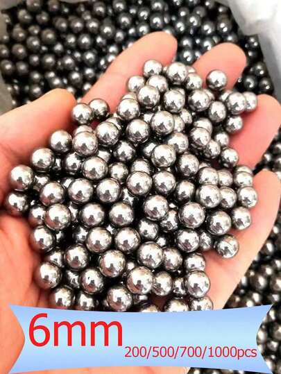 200/500/700/1000 Pcs/Pack 6mm (0.24in) Stainless Steel Balls For Slingshots, Hunting, Industrial Materials, Bicycle Bearings, Precision Mirror-Polished Hardened Balls