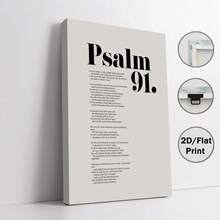 1pc Framed Canvas Wall Art, Psalm 91 Bible Verse Art Print Canvas Poster, Ideal Gift For Bedroom Living Room Hallway Dorm Wall Decor