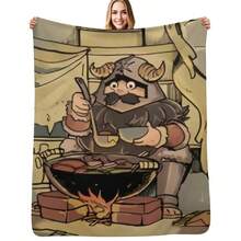 Dungeon Meshi Delicious In Dungeon - Senshi Cooking Throw Blanket Wednesday Thermal Retros Blanket.Jpg - trắng - Xem 1