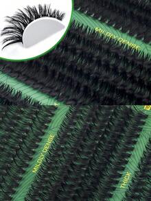 Regalo de Navidad Nuevo Set de 600/570 Pestañas Postizas Rizadas Tipo D Esponjosas, Incluye Tutorial de Pestañas Postizas Amigable para Principiantes, Kit de Pestañas en Racimos Gruesas y Voluminosas DIY (Con Adhesivo y Sellador), Pinzas, Cepillo de Pestañas, Lupa de Pestañas, Reutilizable