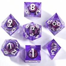 Sharp Edge Dice Set, Liquid Core Polyhedral Dice, Suitable For (D&D) Games, Unique Christmas Gift - Multicolor - View 11