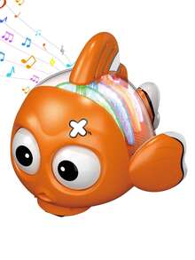 Transparent Electric Gold Fish Toddler Toys With Music & Lights. Bump And Go Technology. Perfect For Babies Tummy Time, Educational STEM Toys For Boys Girls 3+ - Multicolor - View 8