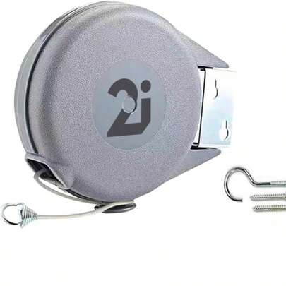 Varal de Parede Retratil Recolhivel Uso Interno e Externo 15 metros de Extensao + Kit Instalacao