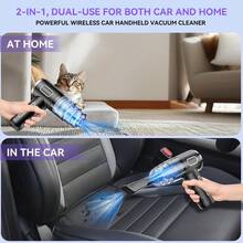 Aspiradora inalámbrica para Uso en casa y Coche, Potente succión, Carga rápida USB, Incluye Cepillo de Grietas y Cabeza de Limpieza de computadora, aspiradora Multifuncional de Mano. - 1 - Ver 5