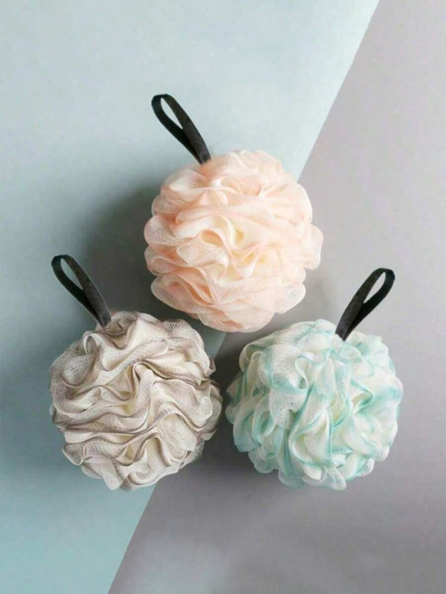 Bath Ball With Non-Spreading Bath Foam, Soft PE, For Bathing, Back Scrubbing, Pearl-Like Lathering, Bath Towel, Wash Ball, Bath Foam - Multicolor - View 1