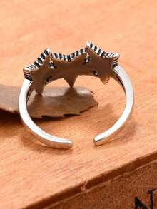 時尚流行男士明星裝飾袖口環合金，適合珠寶禮物和時尚外觀 - 復古銀色 - 查看 5