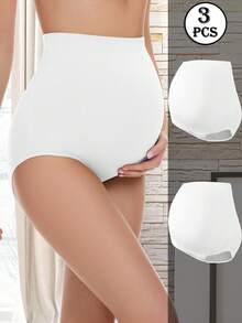 2pcs Maternity Underwear, High Waist Belly Support, Comfortable Stretchy & Skin-Friendly - White - View 4