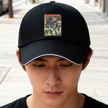 Baseball-style casual black sports cap ball cap low cap large head around visual snapback cap Duckville cap baseball cap snapback low cap Baseball cap graphic print retro sports fashionable breathable unisex small head around duck cap - ブラック - チェックする 2