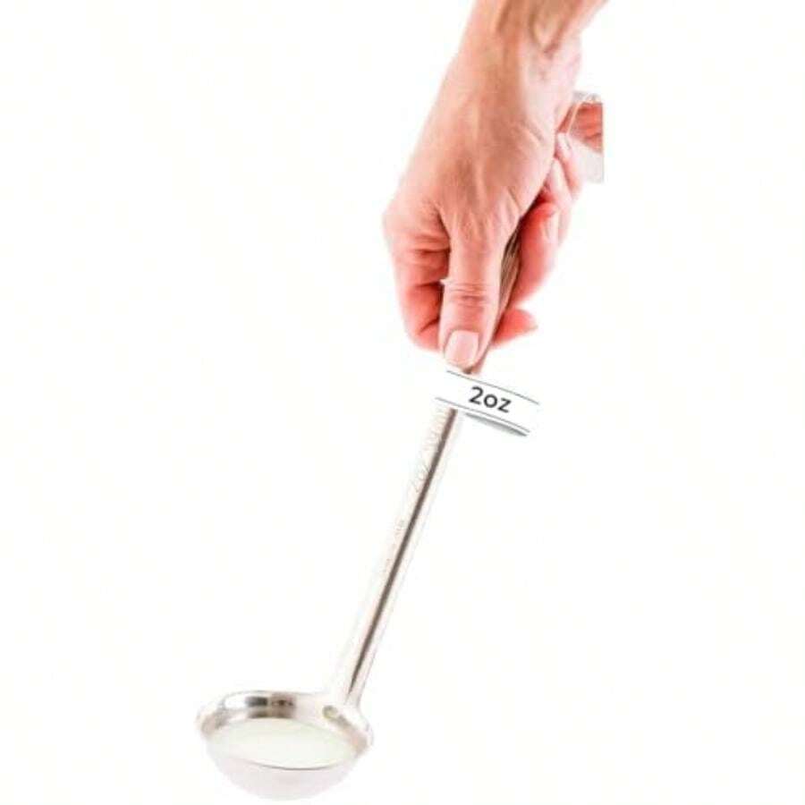 Stainless Steel Serving Ladle, Serving Spoon, Hook Handle, Heavy Duty, Met Lux, 12 oz(2 oz.) - Multicolor - Ver 1