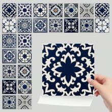 24 PCS Modern Style PVC Tile Stickers Waterproof Antifouling Self Adhesive Kitchen Bathroom Floor Art Wall Decor Decals, Morocco Decorative Patterns Thickened Moisture-Proof Oil-Proof Kitchen Stickers Self-Ad - Multicolor - View 13