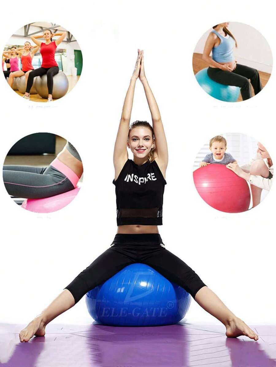 ELE-GATE Pelota para Estabilidad DEP.45 para Hacer Yoga y Pilates Fitness Ayuda con el Entrenamiento y Terapia Física ELE-GATE - Multicolor - Ver 1