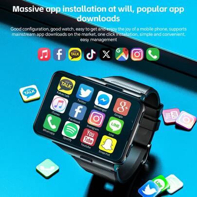 LOKMAT APPLLP MAX 4g Smart Phone Watch 2.28-Inch HD Large Round Screen Detachable Mini Mobile Phone HD Dual Camera Student Phone Watch PLUGGABLE 2G/3G/4G/5G/Sim Card Independent Call Wi-Fi Internet Access Heart Rate Step Counting Health Function Detection Free Download Of Third-Party App Application Software Youth Adult Men And Women Watch Multi-Function Advanced Technology Android System Supports GPS/BEIDOU/GRANUS/AGPS/LBS/WIFI