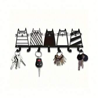 1 st moderna metallnyckelkrokar - elegant katt- och hundtassdesign väggmonterad förvaring för rockar och accessoarer, enkel att installera, platsbesparande heminredning - 1 st