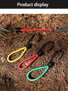 Outdoor Camping Zelt Zubehör - Leicht, strapazierfähiges Latex Material, elastische Seile, Doppel-Eisen-Haken Design, fixierte Gurte, elastische Schnüre, Aufhängehaken, langanhaltend, tragbar, elastische Seilschnallen, Mehrfachpackung