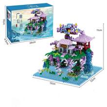 2000+Pcs Micro Particle Fairy Pavilion Cherry Blossom Building Block Series, Chinese Style Decor, Suitable For Home Decoration, Holiday Atmosphere, Birthday, Thanksgiving, Christmas Tree House Gift - Multicolor - View 4