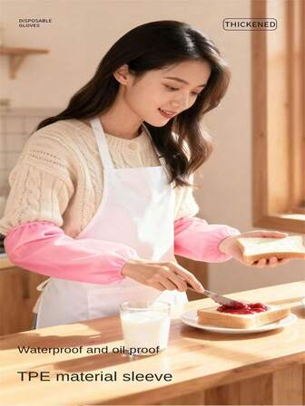 2pcs/10pcs Winter End Of Year Cleaning TPE Reusable Sleeve Covers, Thick & Durable, Waterproof & Oil-Proof, Long Sleeve Protectors For Household, Beauty Salon, Office, Study, Pet Grooming, Multi-Purpose
