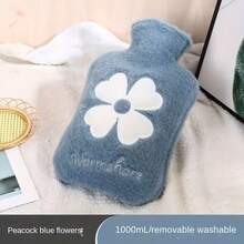 2000ml/1000ml/500ml 軟套與羊羔絨外套熱水袋，經典熱水袋是冬季保暖必備品，可裝熱水或冷水，適合送給家人、朋友、女友的禮物 - 彩色 - 查看 4
