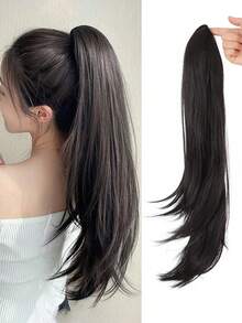 Synthetic Straight Long Ponytail Extension Hairpiece,Naturally Curly Long Hair High Temperature Hairpiece Ponytail Claw Clip Casual Halloween ﻿ - Multicolor - View 10