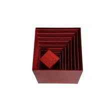 Zestaw prezentowy Red Square, 10 elementów, tłoczone ozdobne pudełka papierowe do pakowania prezentów ślubnych, urodzinowych i świątecznych