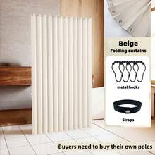 1 件灰色可折叠防水浴帘，涤纶材质，现代风格，可作房间隔断帘，是浴室和家居装饰的理想之选，秋季浴室装饰品，适用于客厅、卧室、浴室、淋浴房。