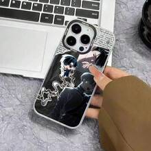 1 pieza Funda de teléfono con diseño de alienígena de Ivan Till, con carcasa de color plateado con efecto láser IMD para iPhone 17, 16, 15, 14, 13, 12, 11, Air, Pro, Max, Plus - z4 - Ver 12
