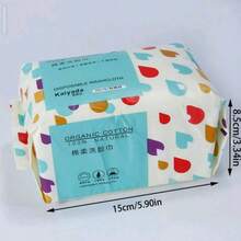 1 Pack Of 100PCS(20cm/7.87in X 15cm/5.91in) Disposable Thick Face Towels, Makeup Soft Makeup Remover Wet Wipes, And Skin Care Dry Cleansing Face Towels - Patterned - View 8