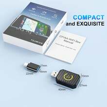 Mini adaptador inalámbrico CarPlay, compatible con Apple y Android, Plug and Play, baja latencia, convierte CarPlay con cable a inalámbrico, compatible con varios modelos de vehículos, conexión rápida y estable, no requiere batería. - CON SET USB - Ver 7