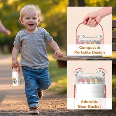 Crayons For Toddlers 1-3 And Kids 4-8,  Washable Crayons, Ultra-Silky Easy-Grip Art Supplies, Ideal Colo...