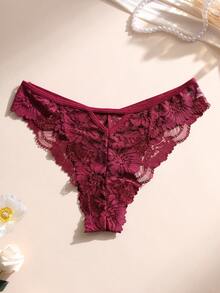 6条装性感低腰蕾丝花卉丁字裤 | 柔软透气无痕内裤，适合瑜伽、日常穿着，镂空舒适低腰设计 - 彩色 - 查看 3