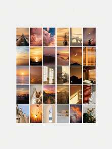 30pcs/Set Exquisite Scenic Pattern Postcards, With Different Pattern Designs Wall Decoration Cards, Including Stylish Postcards With Inspirational Slogans, Suitable For Decorating Dormitory Walls And Home Walls.