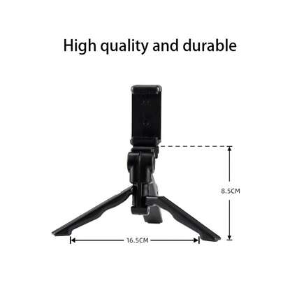 迷你三脚架，可调节桌面/手持三脚架，带脚垫和柔软手枪式握把，适用于单反相机、摄像机、智能手机等。